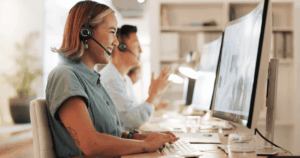 A team of outsourced customer service reps